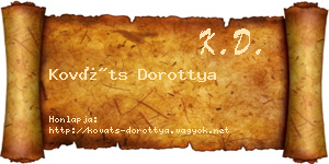 Kováts Dorottya névjegykártya
